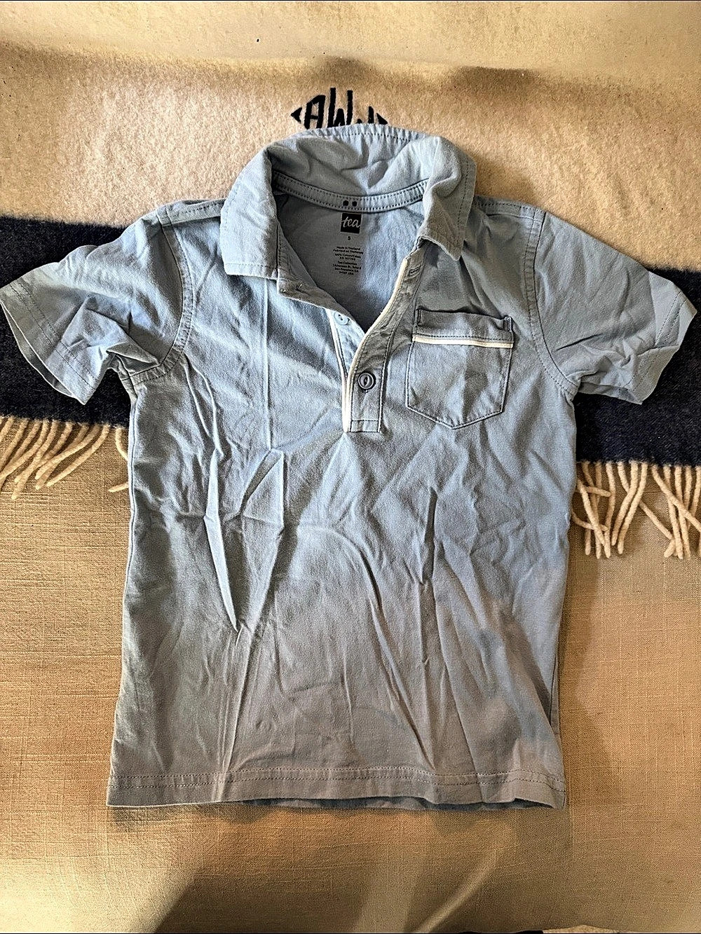 Tea Collection Blue Polo Shirt Size 5